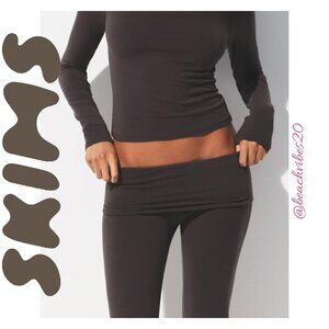 SKIMS Cotton Jersey Foldover Pant Iron Large NWT O-303